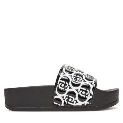 Klapki Liu Jo. Czarne klapki Liu Jo, bez wzorów, bez obcasa, bez zapięcia. Za 289.99 zł.