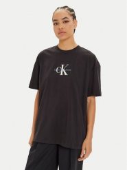 Calvin Klein Jeans T-Shirt Monologo J20J224242 Czarny Relaxed Fit. Czarne t-shirty Calvin Klein Jeans, xs, bez wzorów, z bawełny, bez kołnierzyka, bez ramiączek. Za 99.99 zł.