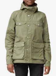 Kurtka damska Fjallraven Greenland Jacket. Zielone kurtki Fjällräven, s, bez wzorów, z bawełny, bez kaptura. Za 1,311.19 zł.