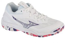 Buty do piłki ręcznej damskie, Wave Stealth 6. Białe buty treningowe Mizuno, bez wzorów, z materiału, przed kostkę, bez zapięcia, do piłki ręcznej, mizuno wave. Za 639.00 zł.