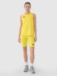 Legginsy kolarki treningowe damskie - żółte. Żółte legginsy 4f, bez wzorów, z dzianiny, sportowe. Za 109.99 zł.
