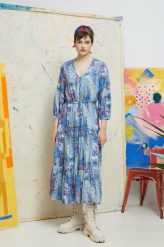 Medicine sukienka kolor niebieski maxi rozkloszowana. Niebieskie sukienki MEDICINE, l, bez wzorów, z tkaniny, bez kołnierzyka, bez ramiączek, maxi, rozkloszowane. Za 199.90 zł.