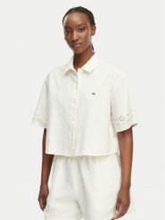 Tommy Jeans Koszula DW0DW22214 Kremowy Relaxed Fit. Białe koszule Tommy Jeans, xl, bez wzorów, z bawełny, bez kołnierzyka, bez ramiączek. Za 489.99 zł.