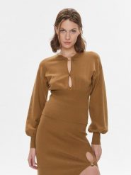 Pinko Sweter Chioccia 101848 A15S Brązowy Regular Fit. Brązowe swetry Pinko, m, bez wzorów, z wełny, bez ramiączek. Za 1,219.00 zł.