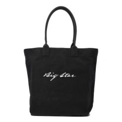 Czarna Damska Torba Zakupowa Big Star. Czarne shopper bag BIG STAR, bez wzorów, z materiału, biznesowe, bez dodatków. Za 107.99 zł.
