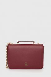 Tommy Hilfiger torebka kolor bordowy. Czerwone listonoszki Tommy Hilfiger, bez wzorów, na ramię, bez dodatków. W wyprzedaży za 419.99 zł.