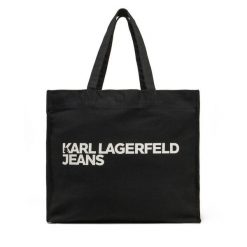 Torebka KARL LAGERFELD. Czarne shopper bag KARL LAGERFELD, bez wzorów, bez dodatków. Za 259.99 zł.
