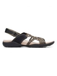 Clarks Sandały "Amanda Ease" w kolorze czarnym rozmiar: 37. Czarne sandały Clarks, bez wzorów, klasyczne, z otwartym noskiem, bez obcasa, bez zapięcia. Za 112.83 zł.