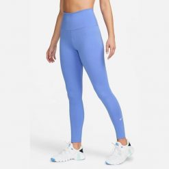 Legginsy Damskie Nike One Dri-fit Mid Rise Tight. Niebieskie legginsy Nike, bez wzorów, sportowe. Za 184.80 zł.