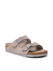 Birkenstock Klapki Arizona 1020557 Szary. Szare klapki Birkenstock, bez wzorów, ze skóry, bez obcasa, bez zapięcia. Za 589.99 zł.