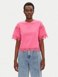 Morgan T-Shirt 251-DFUTUR M Różowy Regular Fit. Czerwone t-shirty Morgan, m, bez wzorów, z bawełny, bez kołnierzyka, bez ramiączek. Za 139.99 zł.