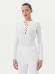 Elisabetta Franchi Body BO-019-51E2-V350 Biały Slim Fit. Białe body i gorsety Elisabetta Franchi, bez wzorów, z wiskozy, bez ramiączek. Za 1,439.00 zł.