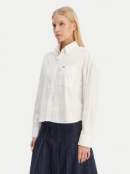 Tommy Jeans Koszula DW0DW22766 Écru Regular Fit. Koszule Tommy Jeans, xs, bez wzorów, z bawełny, bez kołnierzyka, bez ramiączek. Za 369.99 zł.