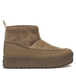 Botki Tretorn. Brązowe botki Tretorn, bez wzorów, bez obcasa, na płaskiej podeszwie, bez zapięcia. Za 359.99 zł.