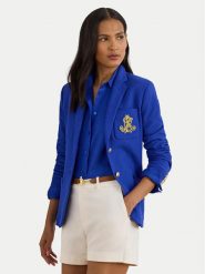 LAUREN RALPH LAUREN Marynarka 200797305032 Niebieski Slim Fit. Niebieskie marynarki i żakiety Lauren Ralph Lauren, xl, bez wzorów, z bawełny, bez ramiączek. Za 1,499.00 zł.