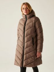 Regatta Płaszcz pikowany "Anita" w kolorze szarobrązowym rozmiar: 34. Brązowe płaszcze Regatta, bez wzorów, bez kaptura. Za 221.88 zł.