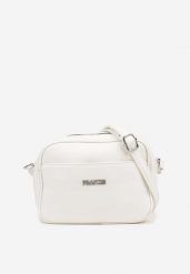 Biała Torebka na Ramię Ozdobiona Napisem Dolarrea. Białe shopper bag Born2be, bez wzorów, biznesowe, na ramię, bez dodatków. Za 59.99 zł.