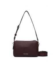 Calvin Klein Torebka Webbing 2X Strap Camera Bag LV04F3656G Brązowy. Brązowe listonoszki Calvin Klein, bez wzorów, ze skóry, bez dodatków. Za 409.99 zł.