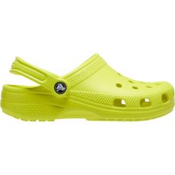 Klapki dla dorosłych Crocs Classic. Żółte klapki Crocs, bez wzorów, sportowe, bez obcasa, bez zapięcia. Za 154.00 zł.
