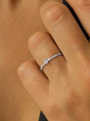 OR Carats Złoty pierścionek z diamentami rozmiar: 52. Szare pierścionki OR Carats, z diamentem, złote. Za 863.95 zł.