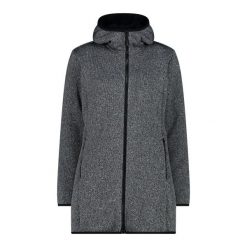Kurtka parka damska z odpinanym kapturem CMP. Szare płaszcze CMP, bez wzorów, z dzianiny. Za 340.05 zł.