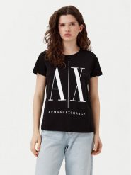 Armani Exchange T-Shirt 8NYTCX YJG3Z 1200 Czarny Regular Fit. Czarne t-shirty Armani Exchange, xs, bez wzorów, z bawełny, bez kołnierzyka, bez ramiączek. Za 119.99 zł.