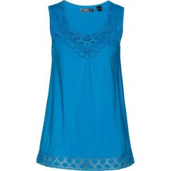 Top bawełniany z koronką bonprix niebieski capri. Topy marki 4f. Za 44.99 zł.