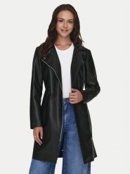 JDY Płaszcz przejściowy Yetta 15328148 Czarny Regular Fit. Czarne płaszcze JDY, m, bez wzorów, ze skóry, bez kaptura. Za 129.99 zł.