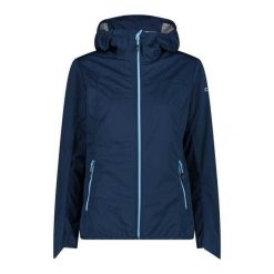 Kurtka przeciwdeszczowa damska z kapturem CMP. Niebieskie kurtki przeciwdeszczowe CMP, l, bez wzorów, z kapturem, trekkingowe. W wyprzedaży za 249.99 zł.