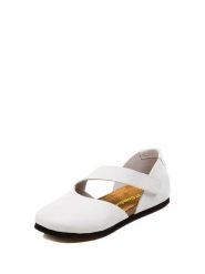 Comfortfusse Skórzane baleriny w kolorze białym rozmiar: 40. Białe baleriny Comfortfüße, bez wzorów, z okrągłym noskiem, bez obcasa, bez zapięcia. Za 260.99 zł.