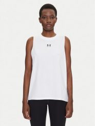 Under Armour Koszulka techniczna Rival Muscle 1383659 Biały Regular Fit. Białe t-shirty sportowe Under Armour, s, bez wzorów, z bawełny, bez ramiączek, na fitness i siłownię. Za 79.99 zł.