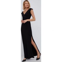 Lauren Ralph Lauren sukienka kolor czarny maxi rozkloszowana. Czarne sukienki Lauren Ralph Lauren, bez wzorów, bez kołnierzyka, bez ramiączek, maxi, dopasowane. Za 1,159.90 zł.