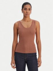 Fracomina Top FR26ST4005K524R9 Brązowy Slim Fit. Brązowe topy Fracomina, xs, bez wzorów, z wiskozy, bez kołnierzyka, bez ramiączek. Za 329.99 zł.