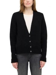 Mustang Kardigan w kolorze czarnym rozmiar: M. Czarne swetry Mustang, m, bez wzorów, ze splotem, bez ramiączek. Za 218.57 zł.
