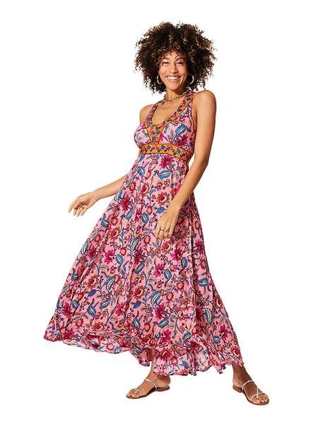 Aller Simplement Sukienka w kolorze jasnoróżowo-niebieskim rozmiar: 38/40. Różowe sukienki Aller Simplement, bez wzorów, z wiskozy, sportowe, bez kołnierzyka, bez ramiączek, maxi, sportowe. Za 96.14 zł.