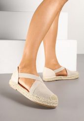 Beżowe Plecione Espadryle z Ozdobnymi Paskami Morithia. Brązowe espadryle Renee, bez wzorów, eleganckie, bez obcasa, na płaskiej podeszwie. W wyprzedaży za 75.99 zł.