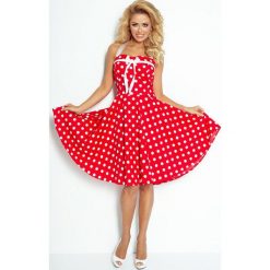 Rockabilly Pin Up Sukienka Czerwona W Białe Kropki Tasiemka. Sukienki marki NUMOCO. Za 138.00 zł.