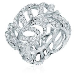 Lulu & Jane Stop metali Zdobienie kryształkami Swarovski® Pierścionki 1 ct Damski. Białe pierścionki Lulu & Jane, srebrne. Za 539.99 zł.