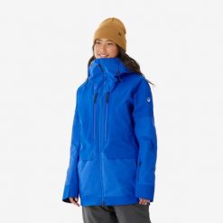 Kurtka snowboardowa damska Wedze SNB 900. Niebieskie kurtki narciarskie WED'ZE, na zimę, xs, bez wzorów, z materiału, bez kaptura, narciarskie. Za 899.99 zł.