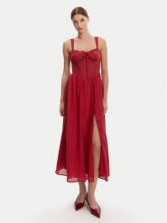 Bardot Sukienka koktajlowa 59237DB Czerwony Regular Fit. Czerwone sukienki Bardot, bez wzorów, wizytowe, bez kołnierzyka, bez ramiączek. Za 459.99 zł.