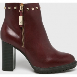 Caprice - Botki. Brązowe botki Caprice, z materiału. W wyprzedaży za 299.90 zł.