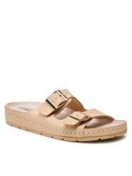 Go Soft Klapki WS121-01 Beżowy. Brązowe klapki GO SOFT, bez wzorów, ze skóry, bez obcasa, bez zapięcia. Za 65.99 zł.