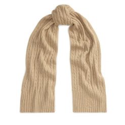 Szalik LAUREN RALPH LAUREN. Brązowe szaliki i kominy Lauren Ralph Lauren, bez wzorów. Za 419.99 zł.