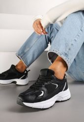 Czarne Sneakersy na Grubej Podeszwie z Cholewką z Siateczką Zollexia. Czarne buty sportowe lifestyle Renee, na lato, bez wzorów, z jeansu, eleganckie, bez zapięcia. W wyprzedaży za 83.99 zł.