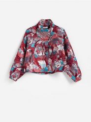 Żakardowa kurtka - burgundowy. Czerwone kurtki Reserved, l, bez wzorów, z tkaniny, bez kaptura. Za 259.99 zł.