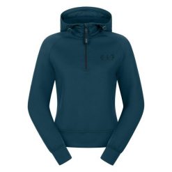 Damska bluza z kapturem ELT Regensburg. Niebieskie bluzy ELT, uniwersalny, bez wzorów, z materiału, eleganckie, bez ramiączek, z kapturem. Za 288.50 zł.