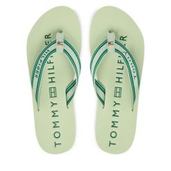 Japonki Tommy Hilfiger. Zielone japonki Tommy Hilfiger, bez wzorów. Za 169.99 zł.