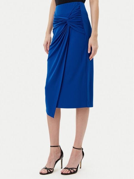 Rinascimento Spódnica midi CFC0123489003 Niebieski Regular Fit. Niebieskie spódnice Rinascimento, s, bez wzorów, z syntetyku, midi. Za 179.99 zł.