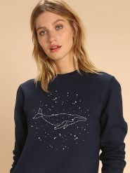 WOOOP Bluza "Whale Constellation" w kolorze granatowym rozmiar: S. Niebieskie bluzy bez kaptura Wooop, s, bez wzorów, z bawełny, bez kaptura. Za 100.99 zł.