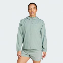 Kurtka Run It. Zielone kurtki do biegania adidas, xs, bez wzorów, z materiału, do biegania. Za 299.00 zł.
